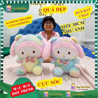 THÚ BÔNG CON THỎ KUROMI MELODY CINNAMOROLL CẦU VÒNG SIZE 30CM - gấu bông  đồ chơi doll toy NGỌC SUSI