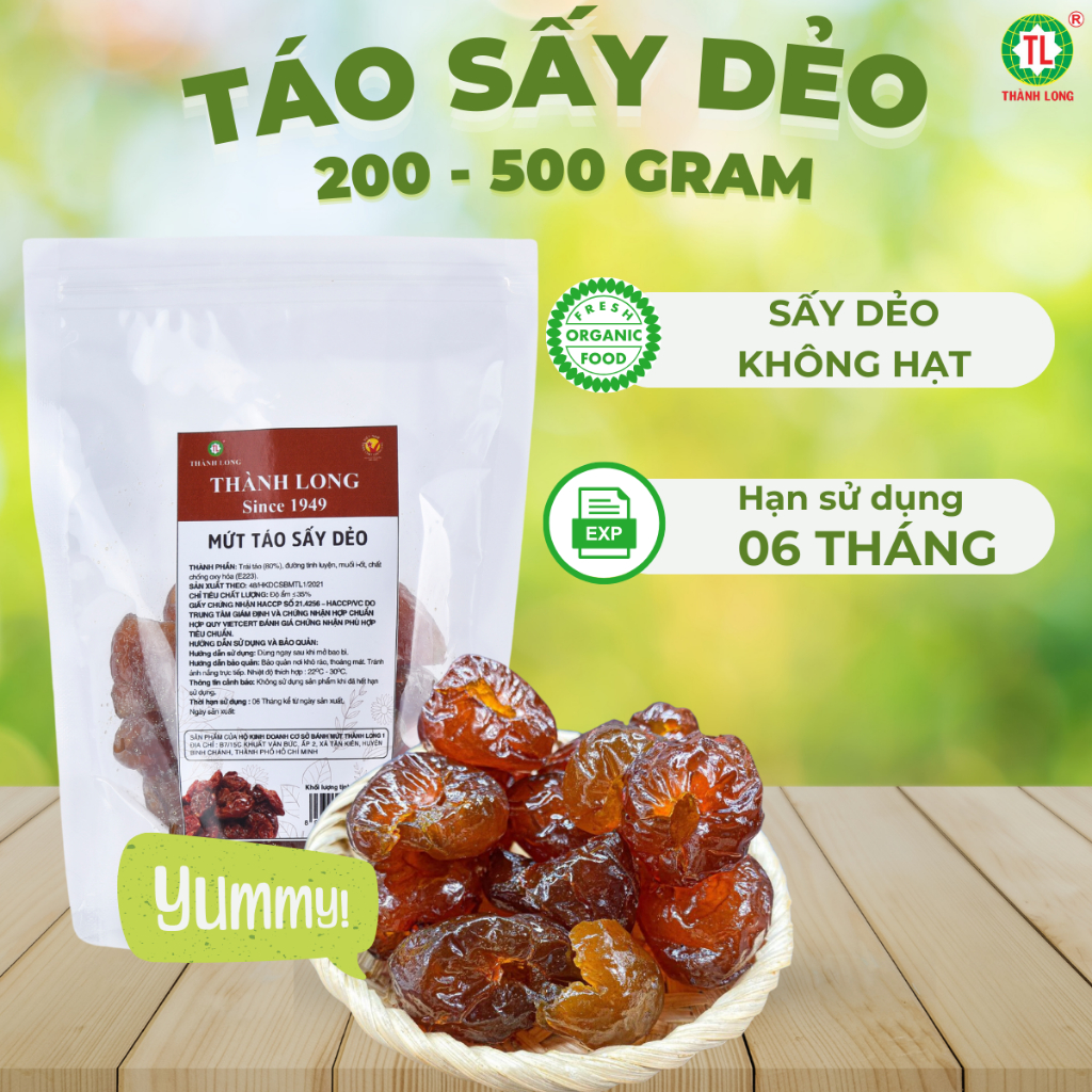 Mứt Táo Sấy Dẻo Thành Long Food Vị Ngọt Tự Nhiên Không Hạt Trái Cây Sấy ...