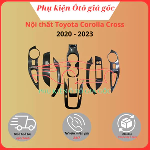 Ốp nội thất xe Toyota Corolla Cross 2020 - 2022, 2022, 2023, 2024 vân carbon kim loại, hàng cao cấp