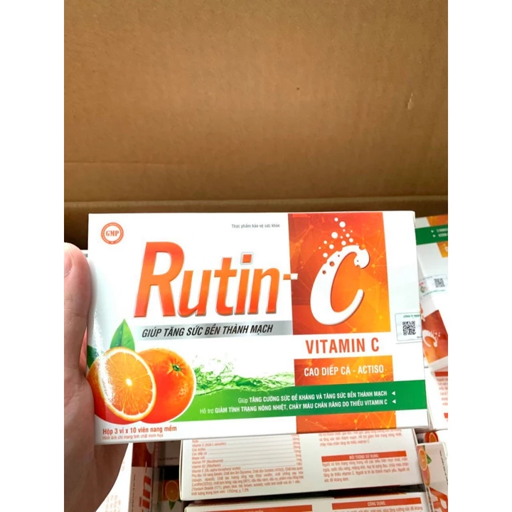 Rutin C - Tăng sức bền thành mạch, giảm tình trạng nóng nhiệt, chảy máu chân răng - Hộp 30v