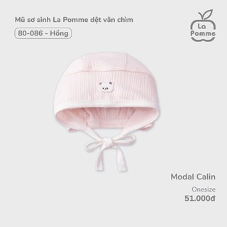La Pomme set sơ sinh dệt vân chìm màu hồng thu đông NB-3m