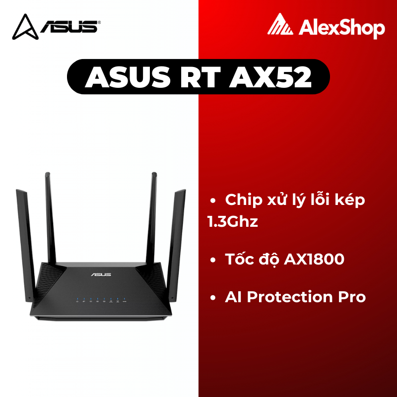[AX1800] ASUS AX52 Router Wifi 6 Gaming , Tích Hợp Ai Mesh, Chuẩn Băng ...