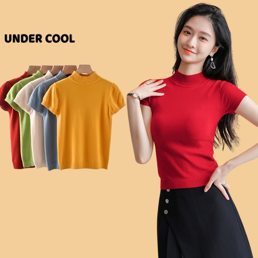 Áo Len Tay Hến UNDERCOOL Cổ 3 Phân Màu Trơn Co Giãn Form Ôm Body ACT22