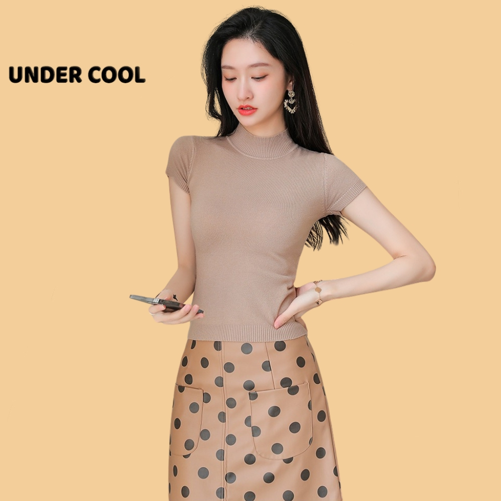 Áo Len Tay Hến UNDERCOOL Cổ 3 Phân Màu Trơn Co Giãn Form Ôm Body ACT22