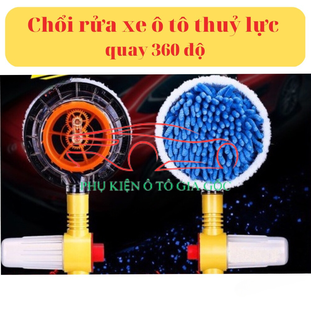 Chổi Rửa Xe Thuỷ Lực Xoay 360 Độ - Tiện Lợi Sử Dụng Tiết Kiệm Công Sức Mỗi Khi Lau Rửa