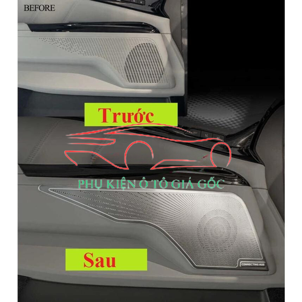 Ốp màng loa xe Kia Carnival 2021, 2022, 2023, 2024, 2024 Titan/Inox bạc mờ cao cấp, trang trí và bảo vệ xe