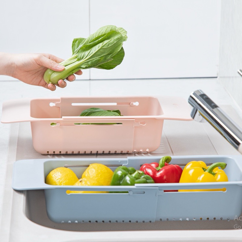 Khay, rổ gác bồn rửa chén bát Việt Nhật (5613) thông minh gấp gọn, điều chỉnh kích thước tiện lợi