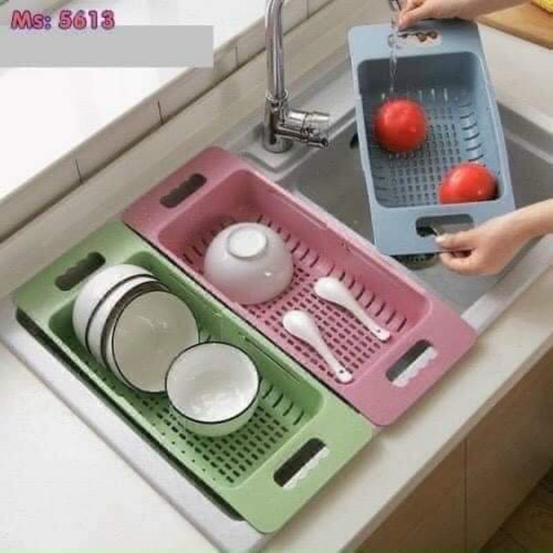 Khay, rổ gác bồn rửa chén bát Việt Nhật (5613) thông minh gấp gọn, điều chỉnh kích thước tiện lợi | BigBuy360 - bigbuy360.vn