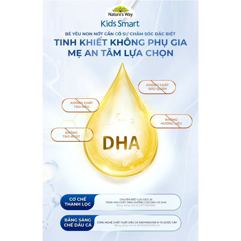 DHA Kids Smart Nature's Way dạng giọt  bổ sung Omega3 DHA dạng nước cho bé (Hộp 20ml)