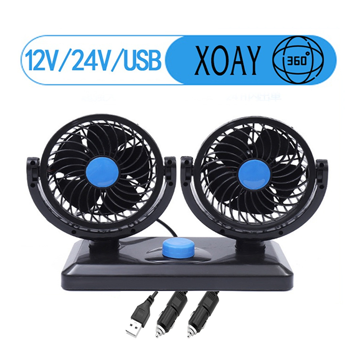 Quạt ô tô, quạt xe ô tô 10W 12v xoay 360 để trên ô tô nhỏ gọn cực mát