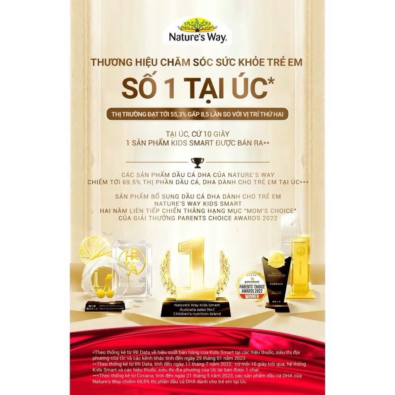 DHA Kids Smart Nature's Way dạng giọt  bổ sung Omega3 DHA dạng nước cho bé (Hộp 20ml)