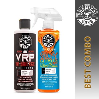 Combo Chemical Guys vệ sinh mâm & bánh Sticky Gel, dưỡng lốp và nhựa nhám VRP, chăm sóc ô tô