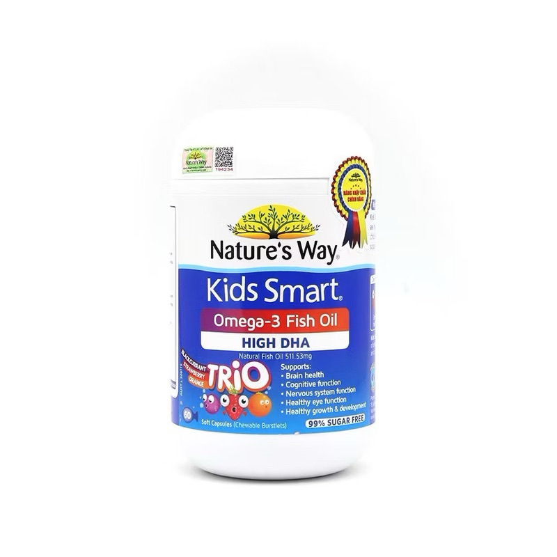 Nature's Way Omega-3 Fish Oil Trio Viên Uống Dầu Cá Giúp Bổ Sung DHA Phát Triển Trí Tuệ Cho Bé 60 Viên