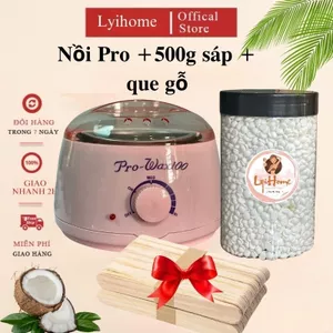 COMBO NỒI PRO kèm hũ 500g sáp dừa cao cấp lyihome, nồi công suất lớn nấu được nhiều sáp sử dụng dễ