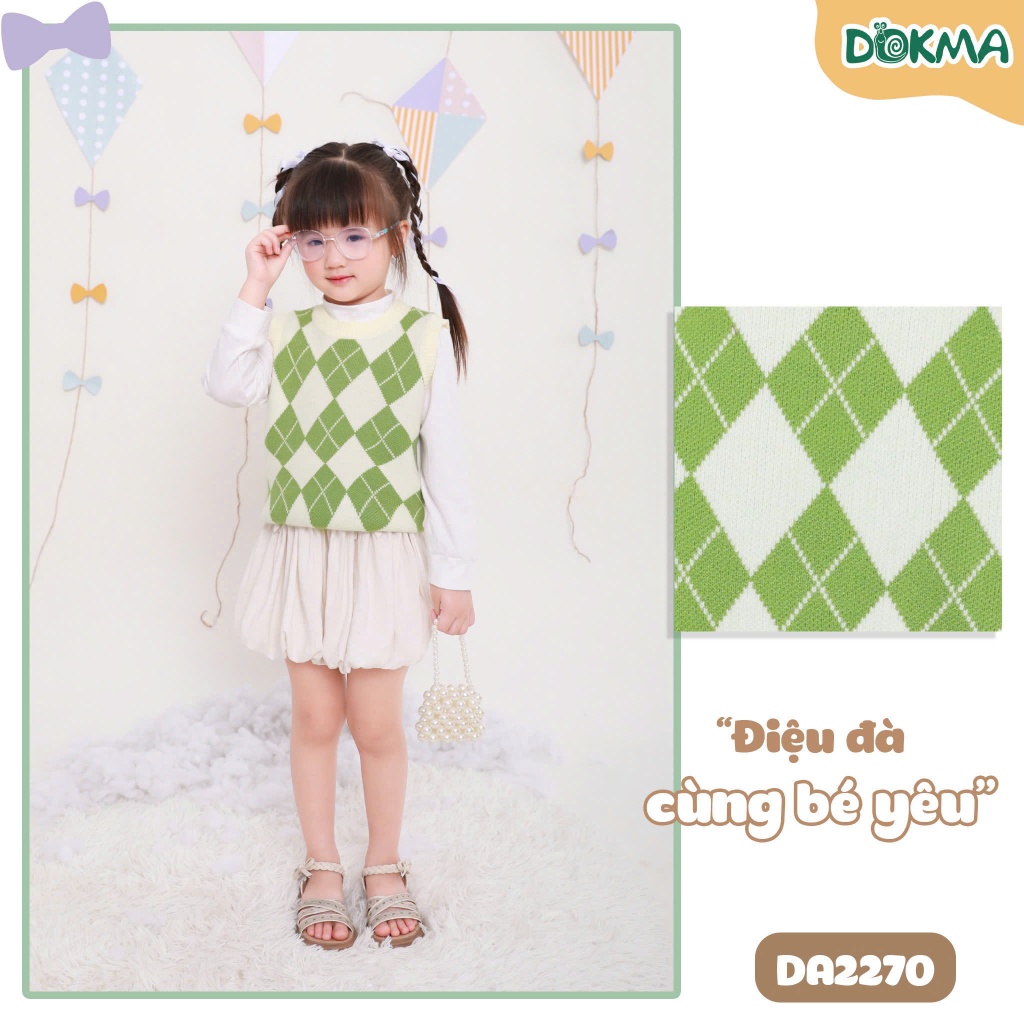 (11-22kg) Áo Gile Len Thời Trang Dokma Cho Bé DA2270