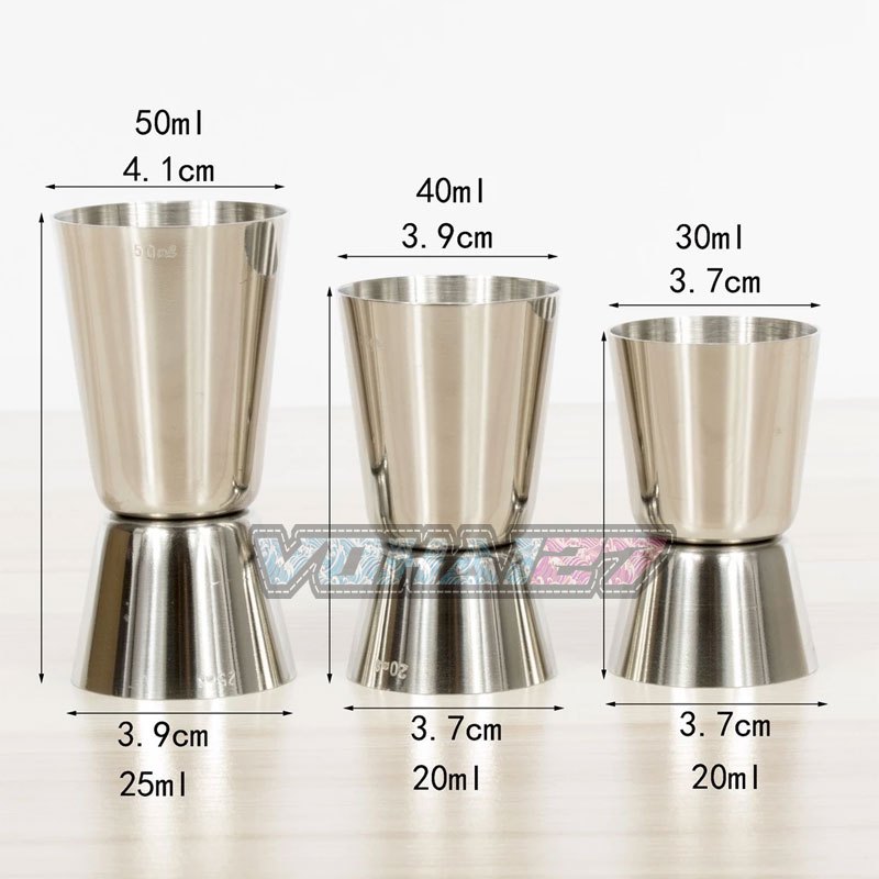 Jigger inox 2 đầu loại 20/30ml và 20/40ml - Chuyên Dụng Cho Quầy Bar Tiện Dụng