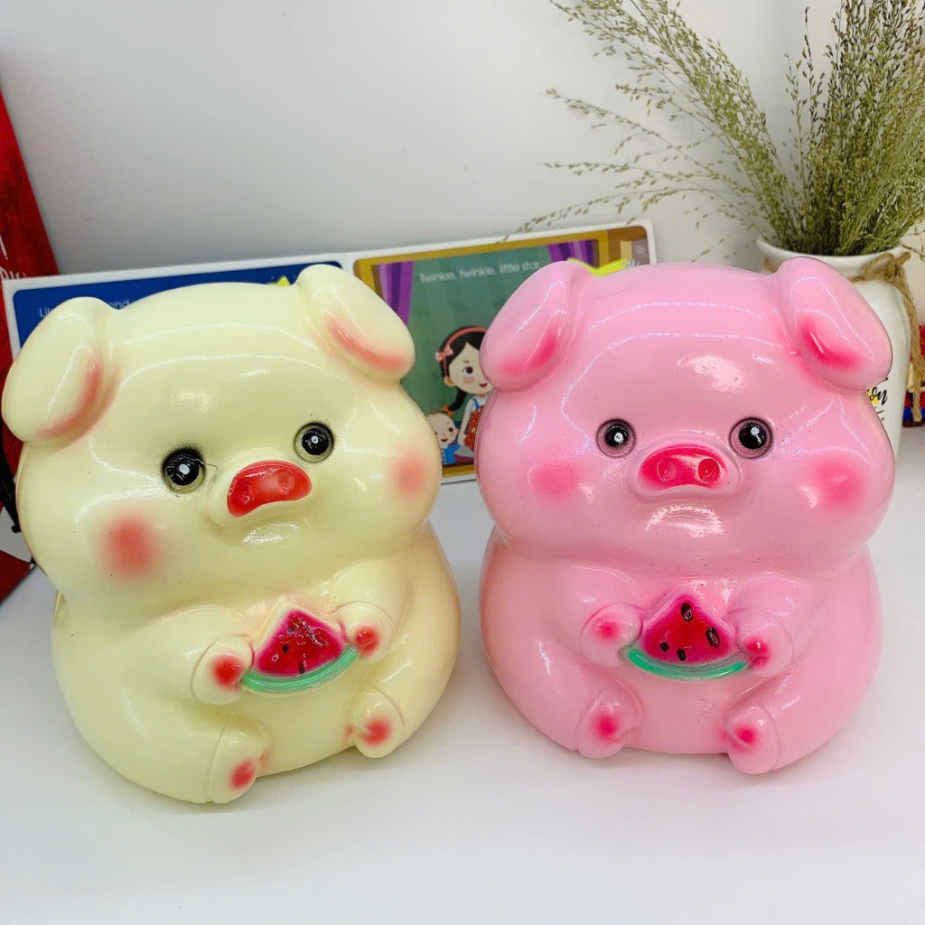 Heo đất tiết kiệm Heo DƯA HẤU siêu dễ thương size nhỏ-ống tiết kiệm trang trí LĐ1
