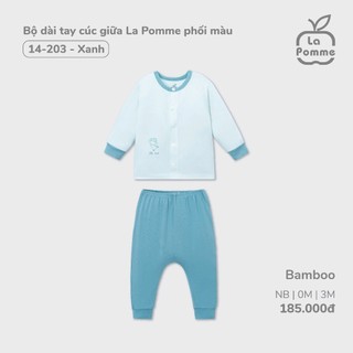 La Pomme Set sơsinh  la pomme phối màu xanh NB-3M