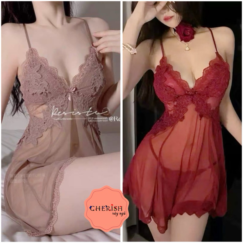 (M. 75) Váy ngủ sexy ren mềm cao cấp Đầm mặc nhà gợi cảm quyến rũ