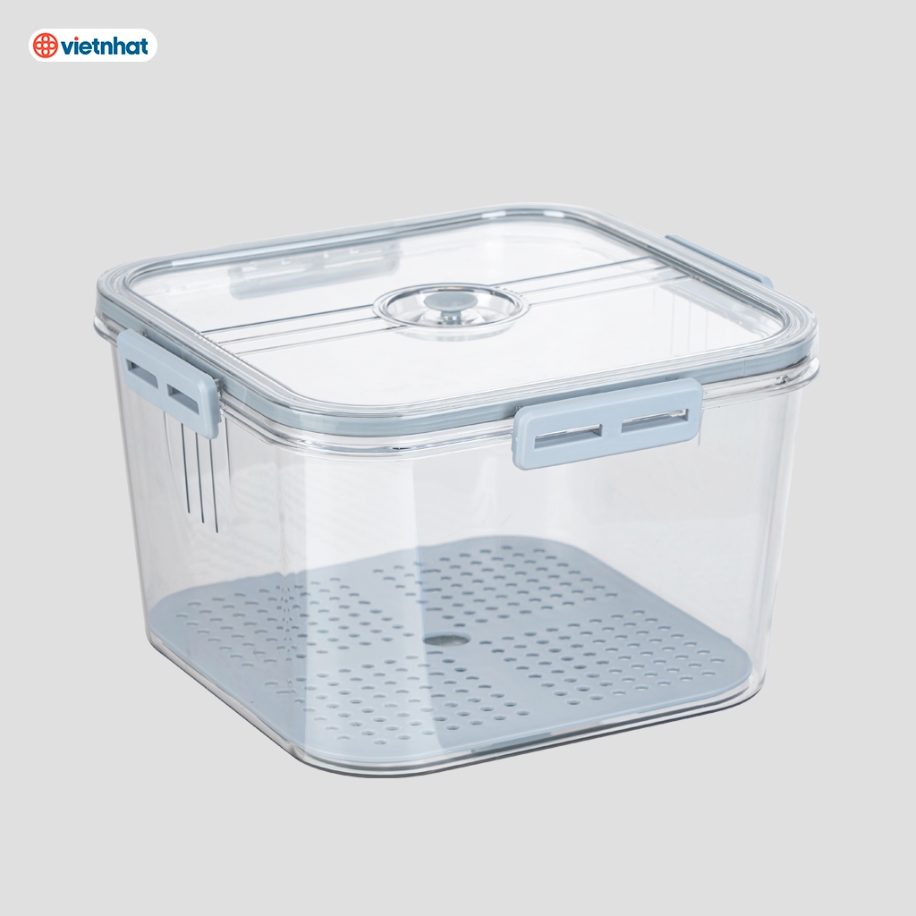 Hộp Đựng Thực Phẩm Vuông Hokori (MS:6559) Chính Hãng Việt Nhật Dung Tích 1300ml / 2800ml / 5500ml