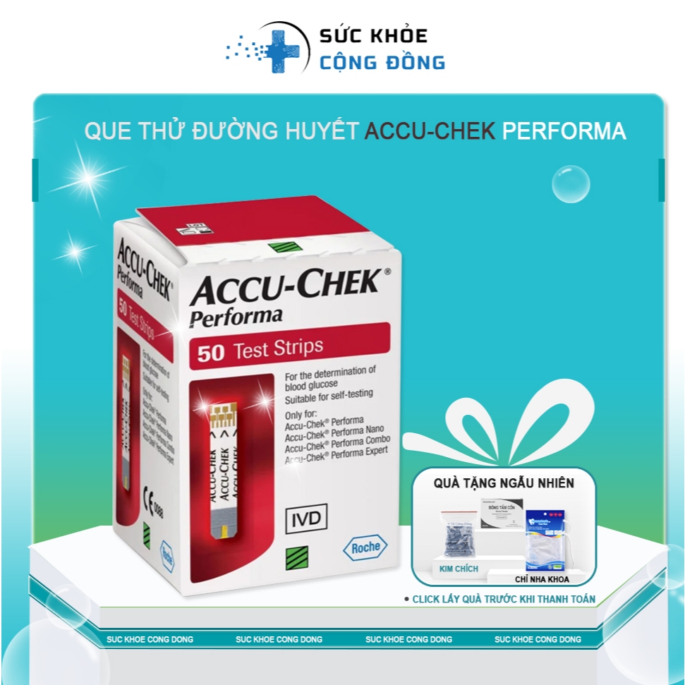 Que thử đường huyết Accu Check Performa 50 que | Shopee Việt Nam