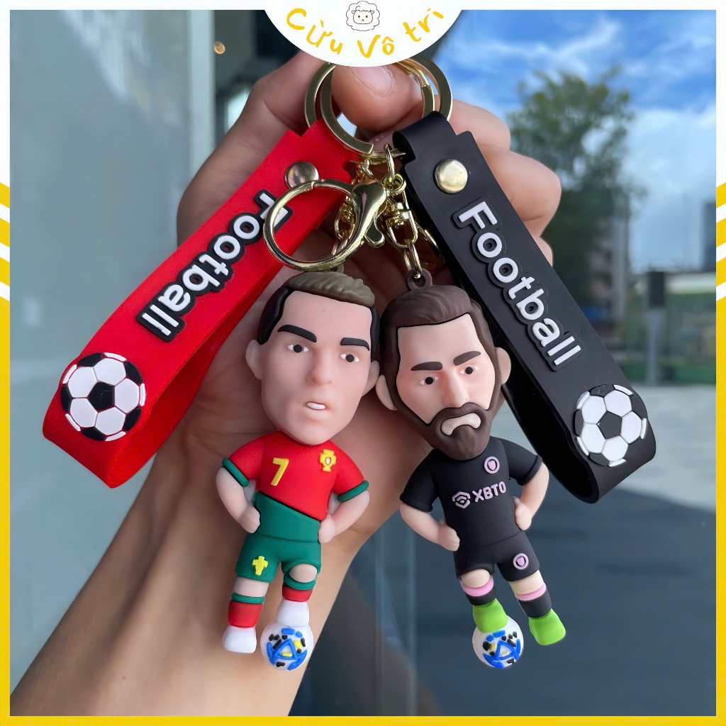 Móc Khóa Ronaldo, Messi, Mbappe, Haaland, Cực Chất, Dây Treo Cầu Thủ ...