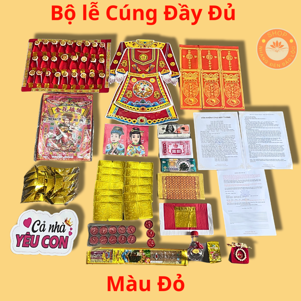 COMBO Đồ Cúng Mụ CHUẨN 2024,Cúng Đầy Tháng,Thôi Nôi ,Cúng Căn, Bé Trai- Bé Gái Kèm Bài Khấn