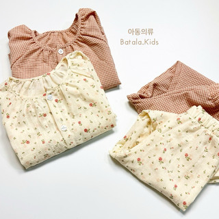 Set Pijama Phong Cách Hàn Quốc Cho Bé chất liệu đũi mềm dễ thương thu đông 2024