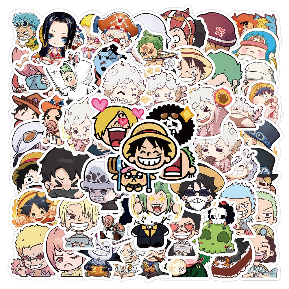 100 Sticker One Piece hình dán chống nước bền màu dùng dán điện thoại ...