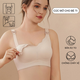 Áo Ngực Bầu Sau Sinh Cho Con Bú Belles Không Gọng Nâng Ngực Chống Chảy Xệ Có Nút Mở Cho Bé Ti Vải Cotton Lạnh AL00