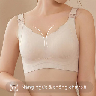 Áo Ngực Bầu Sau Sinh Cho Con Bú Belles Không Gọng Nâng Ngực Chống Chảy Xệ Có Nút Mở Cho Bé Ti Vải Cotton Lạnh AL00
