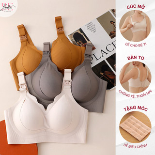 Áo Ngực Bầu Sau Sinh Cho Con Bú Belles Không Gọng Nâng Ngực Chống Chảy Xệ Có Nút Mở Cho Bé Ti Vải Cotton Lạnh AL00