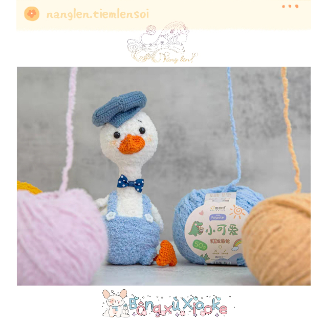Len Bông xù Xiaoke - Len Móc Thú Mềm Mịn - Cuộn 50gr | Shopee Việt Nam