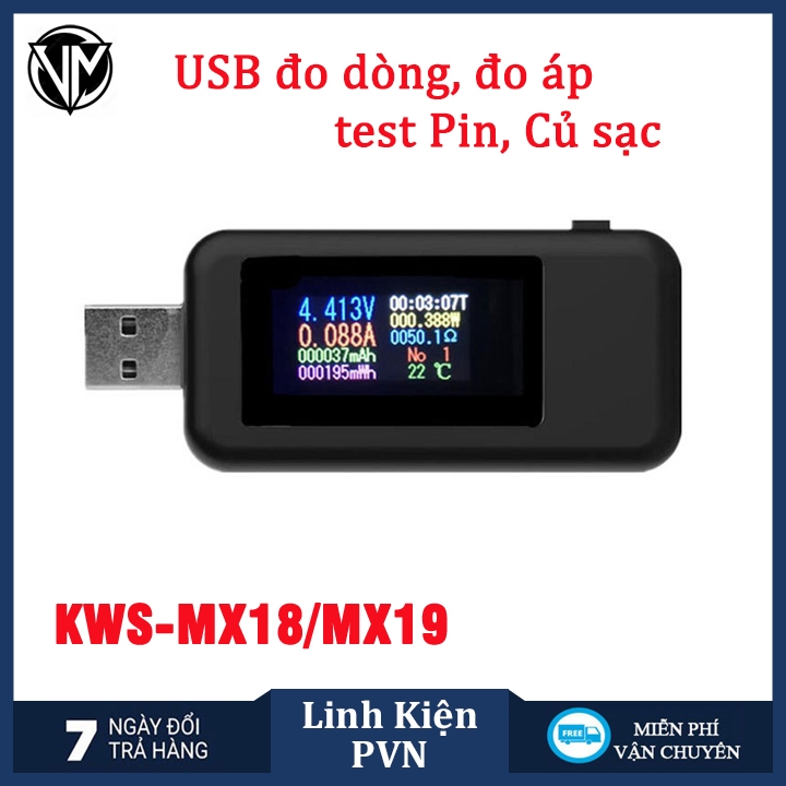 USB Đo Dòng - Đo Áp ,Test pin sạc, Củ Sạc, Dung Lượng Pin KWS-MX18 KWS ...