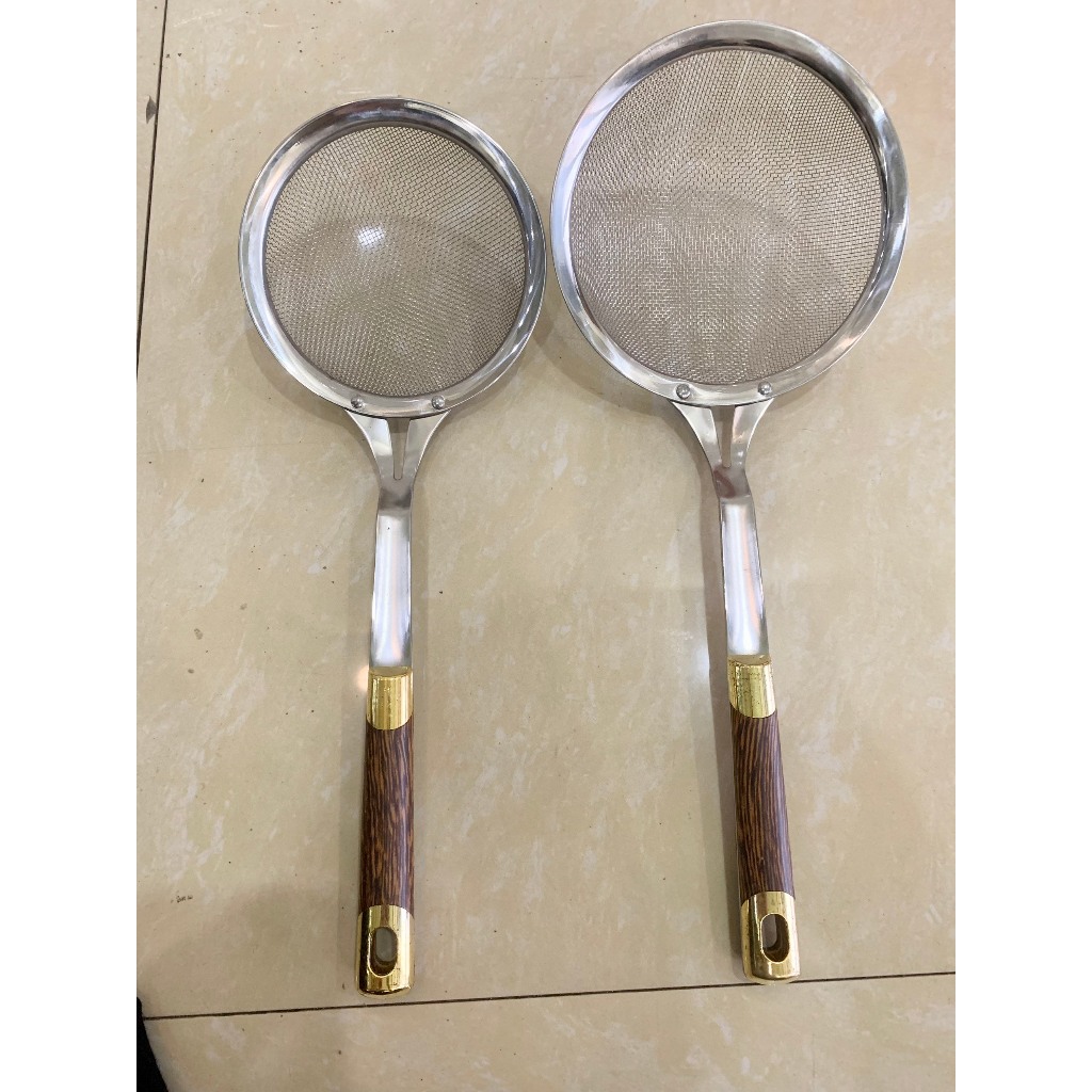 Vợt / Vớt lưới cán gỗ dài chống nóng- INOX cao cấp, Chao vợt inox vớt ...