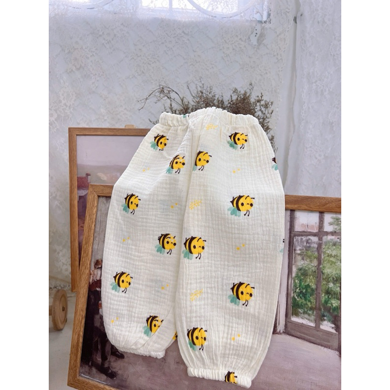 Quần Boom Vải Xô Muslin Cao Cấp (Vải Xô Loại 1) Mềm Mịn Phù Hợp Da Bé Trai/ Bé Gái