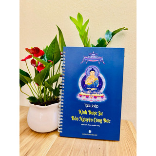Sách - Tập Chép Kinh Dược Sư Bổn Nguyện Công Đức( Bìa cứng,gáy lò xo,chữ mờ, kèm bút và ruột bút)