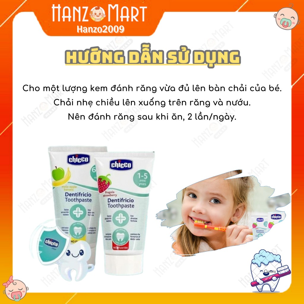 Kem đánh răng cho bé nuốt được Chicco từ 6m+ - hanzo2009