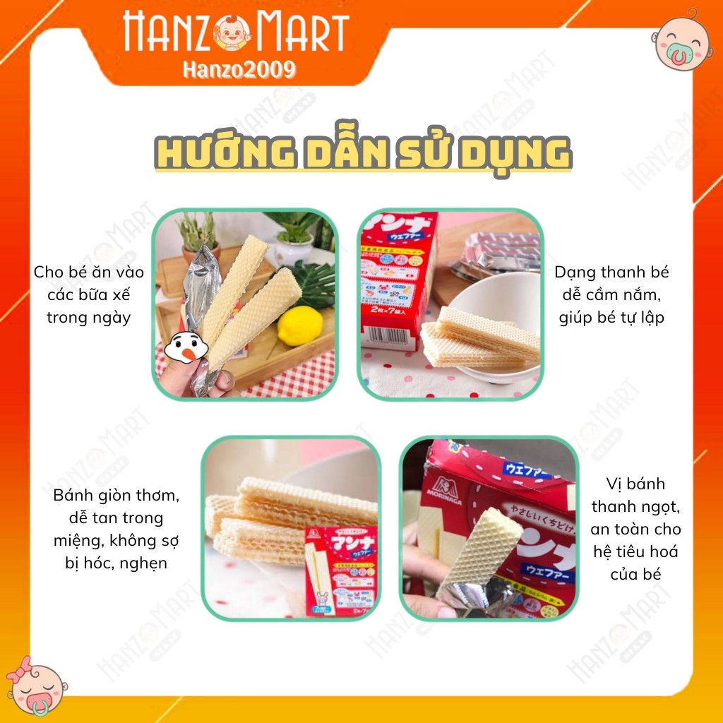 Bánh ăn dặm cho bé bánh xốp dinh dưỡng Morinaga Nhật Bản ăn dặm