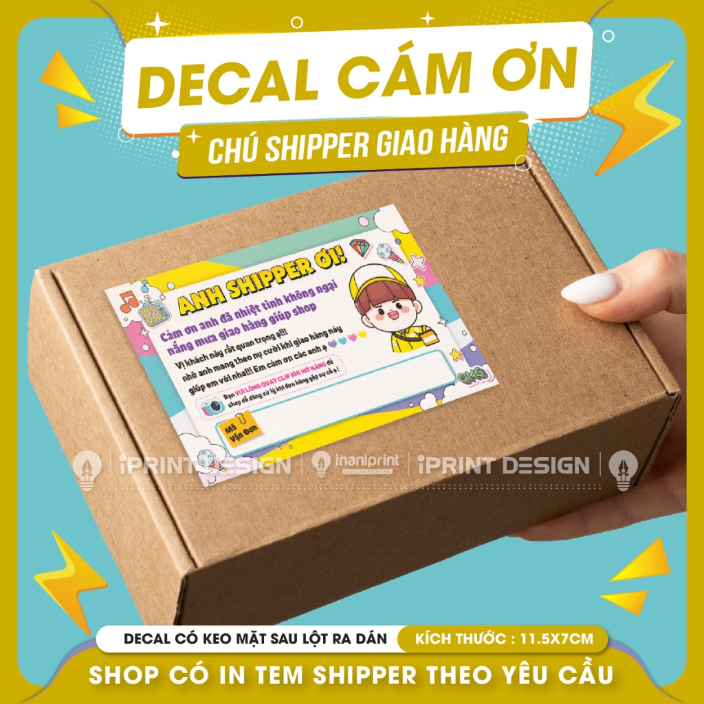Nhiều Mẫu Tem Nhãn Dán Cám Ơn Shipper Có Keo Mặt Sau 2 | Shopee Việt Nam
