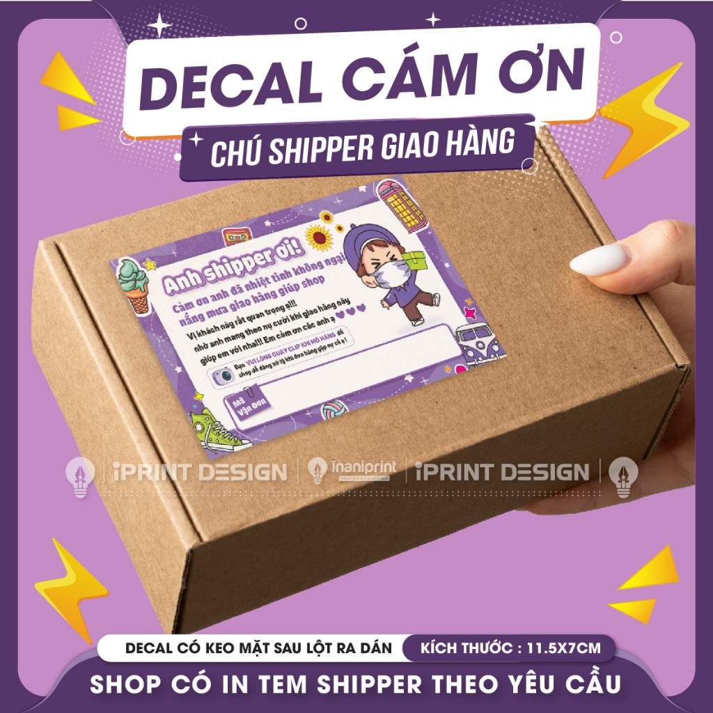 Nhiều Mẫu Tem Nhãn Dán Cám Ơn Shipper Có Keo Mặt Sau 3 | Shopee Việt Nam