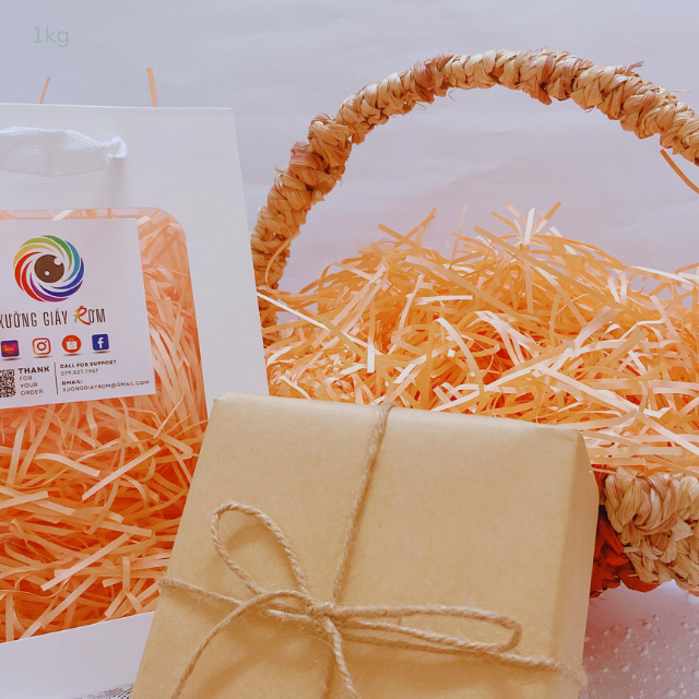 [1KG MÀU CAO CẤP] Giấy rơm, Giấy vụn cắt sợi lót hộp quà, Giấy chống sốc nhiều màu, sợi 2mm mỏng nhẹ