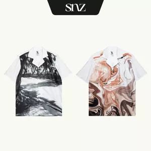 Áo Sơ Mi Nam Snazzy Vải Lụa Thoáng Mát Form Regular Họa Tiết Thoải Mái Cuban Shirt