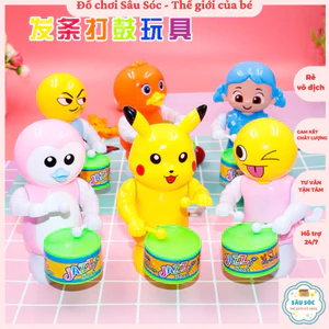 Đồ chơi cho bé thú, pikachu, kuromi, mèo tôm, gấu dâu, gõ trống giúp bé phát triển âm thanh và sự tập trung