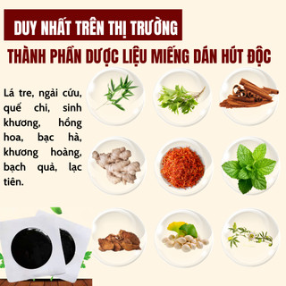 [Hút độc - Giảm cân] Cao dán thảo dược gia truyền Fengcha hút độc bài hàn, đốt mỡ đẹp da, hết mẩn ngứa 1 bịch 10 miếng