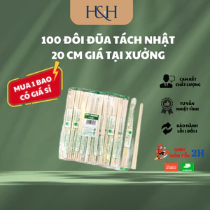 100 Đôi Đũa Gỗ Tách Nhật Dùng 1 Lần Bọc OPP (Nilon), Chất Lượng An Toàn Sức Khỏe - Tổng Kho Hải Hạnh