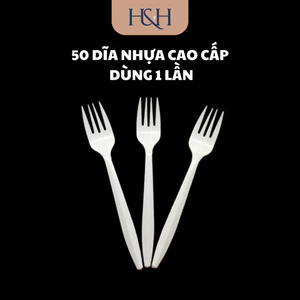 Dĩa, Nĩa Nhựa Cao Cấp Dùng 1 Lần Màu Trắng Sữa - Tổng Kho Hải Hạnh