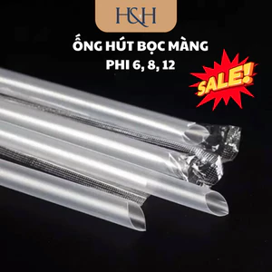 1 Bịch 420gr Ống Hút (Bọc Màng) Đen, Trắng Phi 6,8,12 - Tổng Kho Hải Hạnh