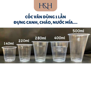 Cốc Ly Vân Nhựa Dùng Một Lần Đựng Nước Mía, Canh, Cháo Giá Rẻ Chịu Nhiệt Đủ Size - Tổng Kho Hải Hạnh
