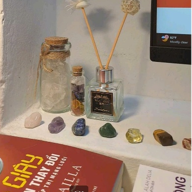 Túi đá thanh tẩy năng lượng 7 Chakra- Gemstone Crystal Reiki- Đá năng lượng phong thủy bỏ túi ví